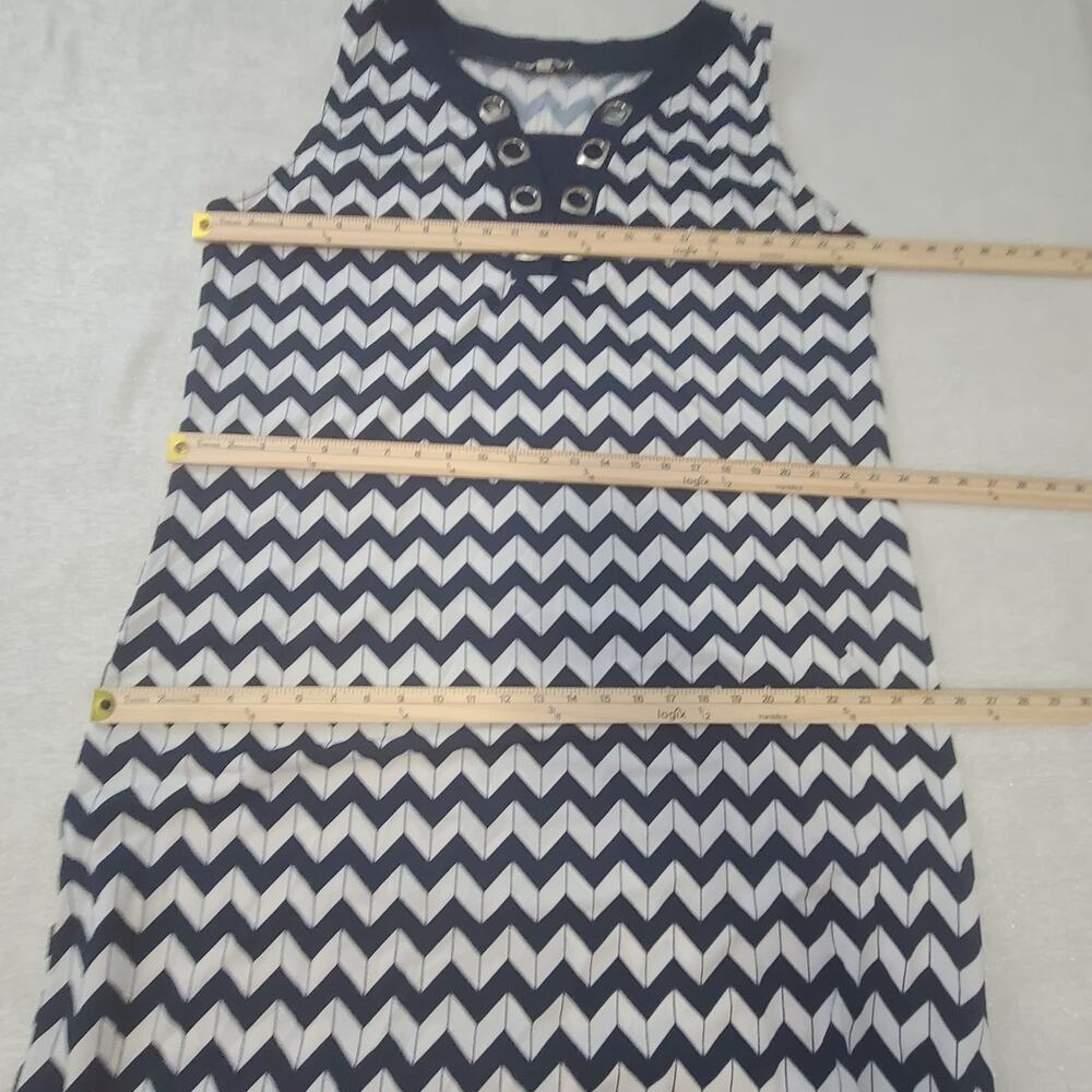Haani maxi dress blue & white chevron Nautical vibes Sz 3x Coastal Beachy Vacay - Picture 6 of 8